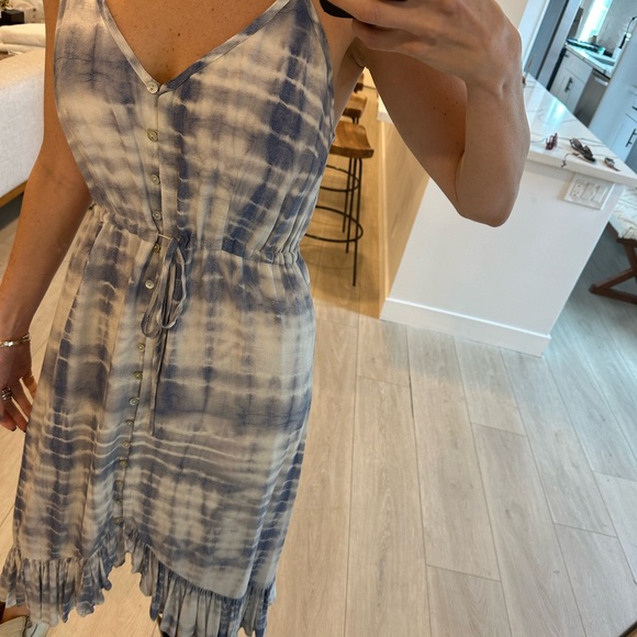 Rails Blue and white shibori silk dress. - Picture 2 of 3